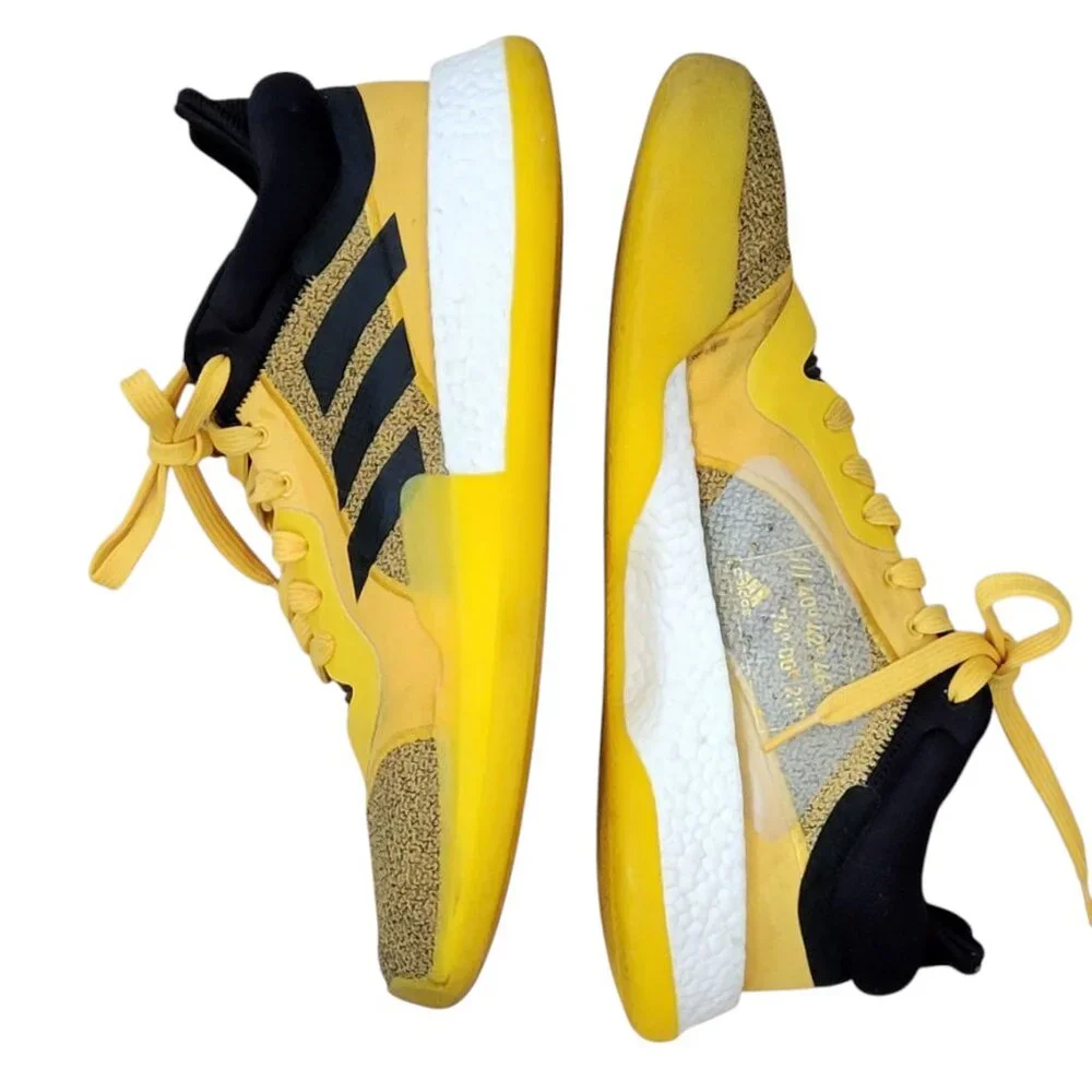 adidas Marquee Boost Low Men's Basketball Sneakers Yellow Black Size 11.5
